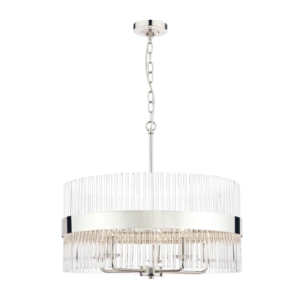 (image for) Laura Ashley Alexa 5lt Pendant Polished Nickel & Glass Rods
